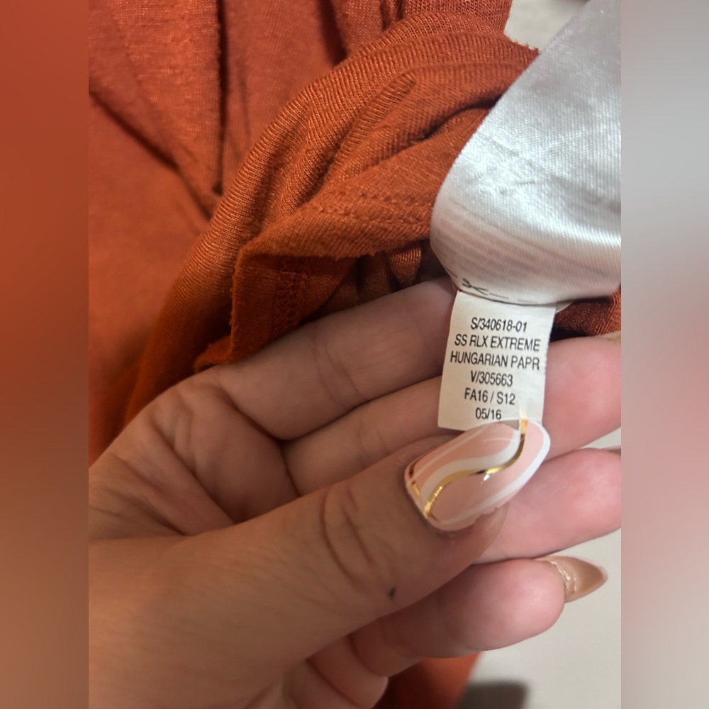 Old Navy Burnt orange short sleeve long top- size xl - Picture 10 of 10